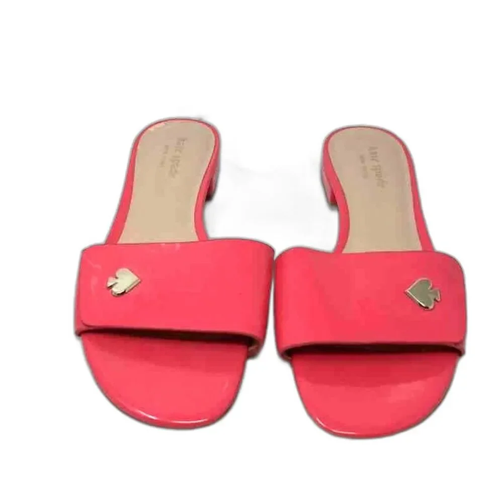 Kate Spade New York Pink Leather Slip-On Slide Sandals - Size 6.5